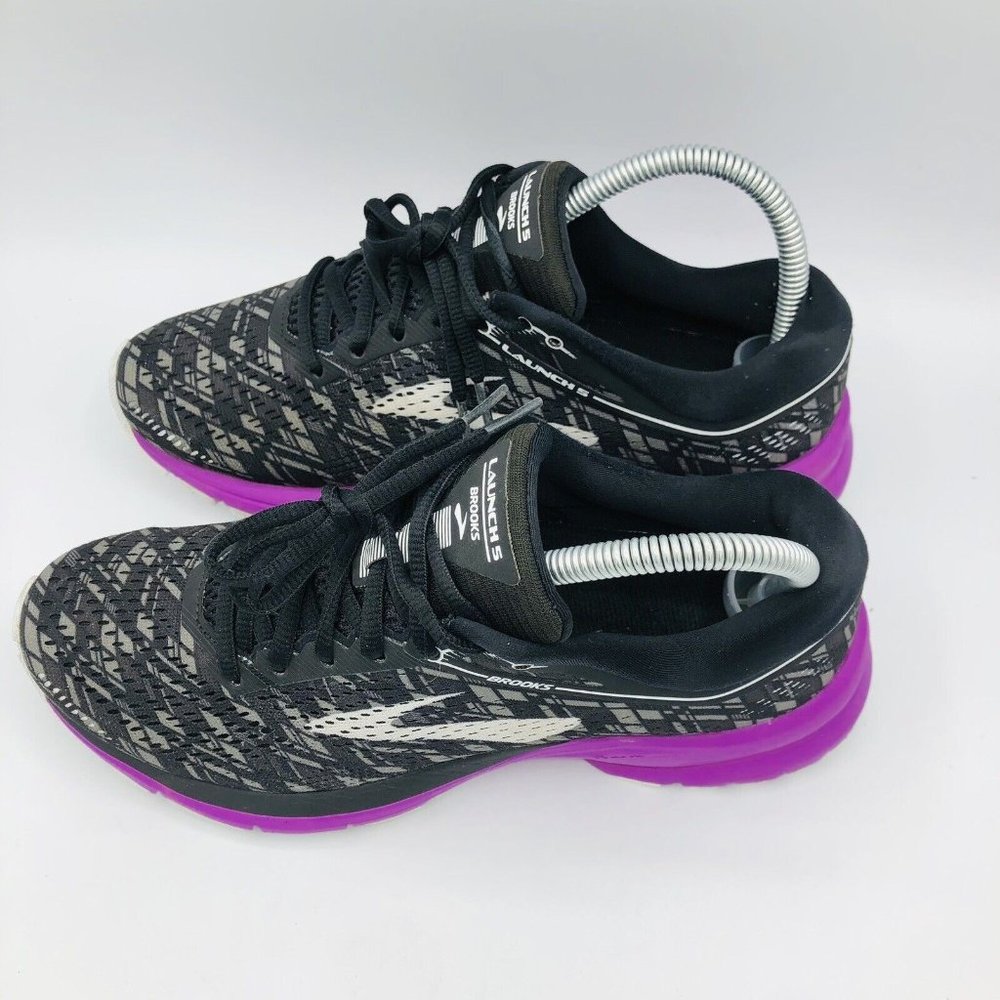 Brooks Women's Black and Purple Running Sneakers - Picture 6 of 11